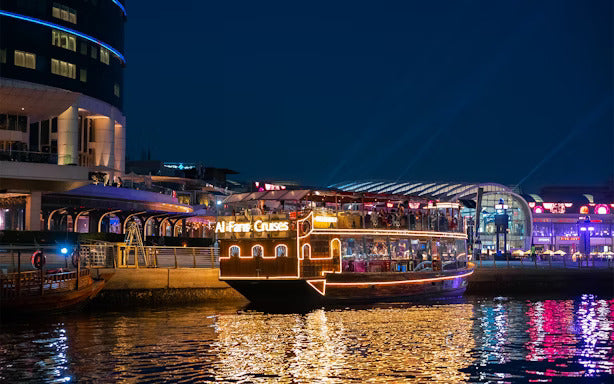 Luxury Dubai Canal Cruise with La Perle Silver Pass & Transfers