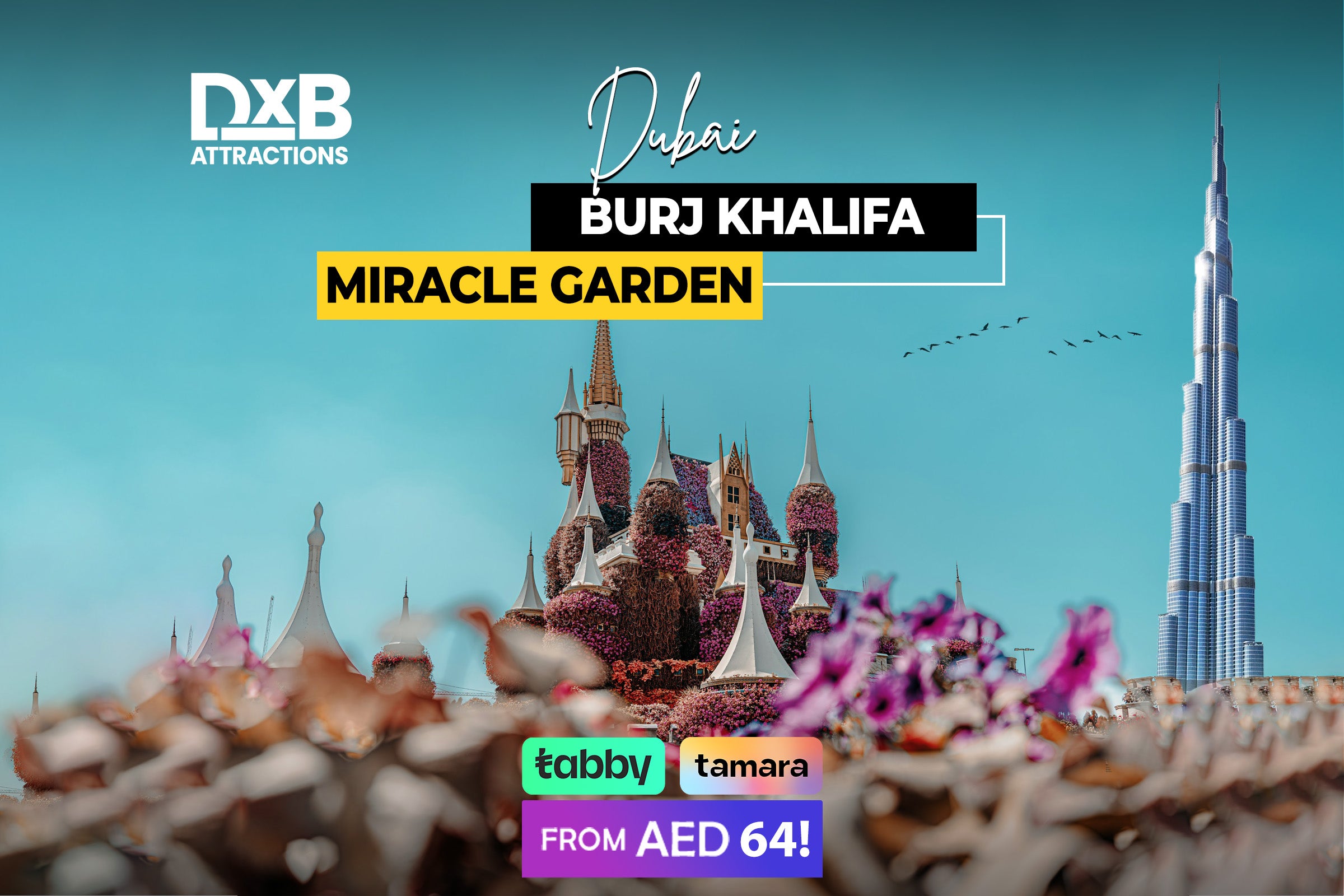 Burj Khalifa 124-125 + Dubai Miracle Garden Tickets