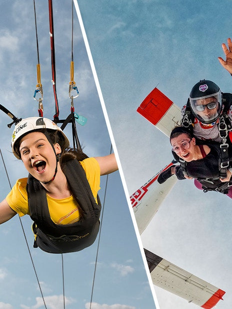 XLine Dubai Marina Zip Line + Tandem Skydiving at the Palm Drop Zone Tickets