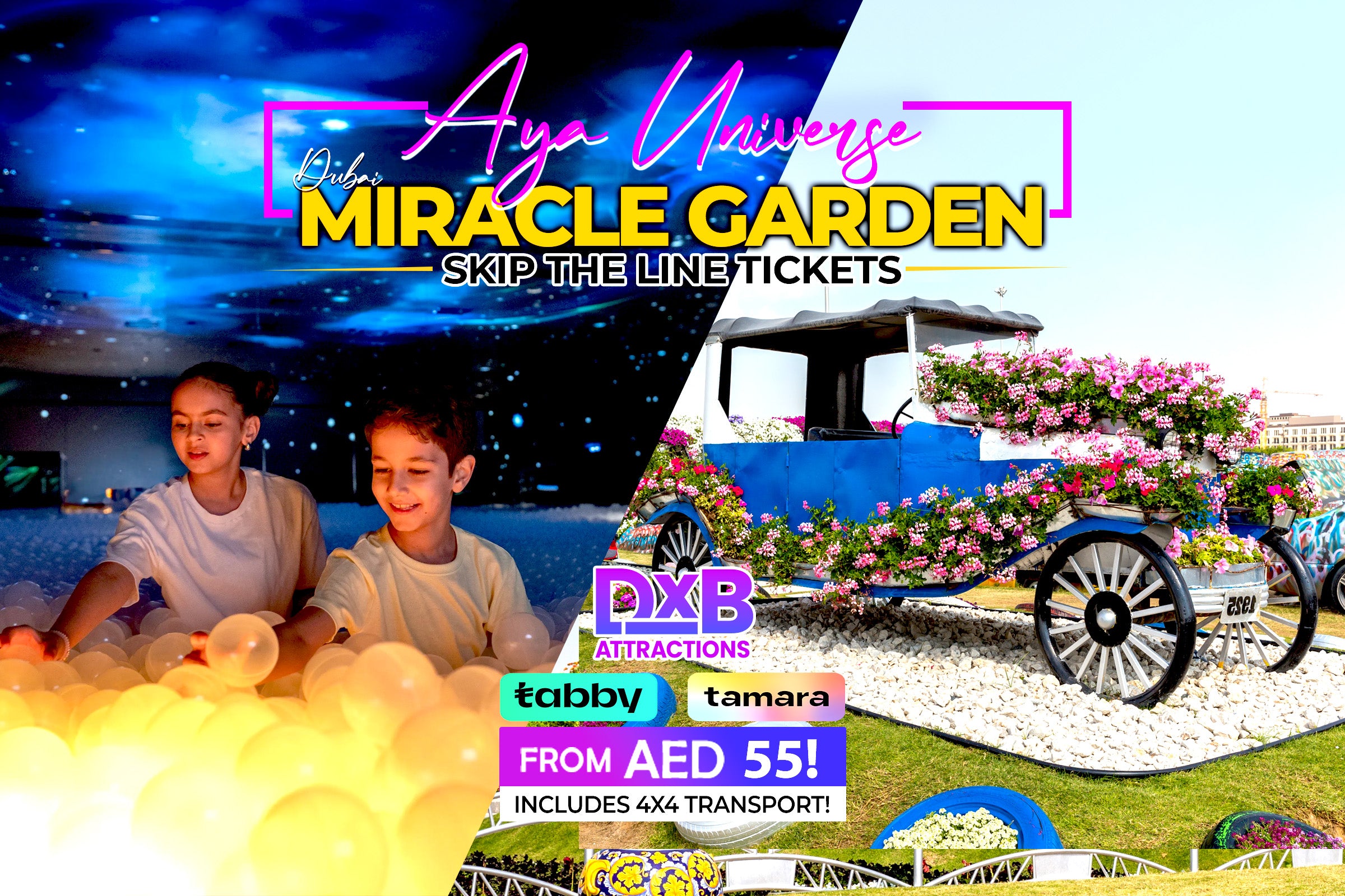 Tickets to AYA Universe + Dubai Miracle Garden Skip-the-Line Tickets