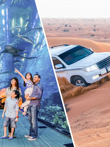 Burj Khalifa + Desert Safari + Dubai Aquarium &amp; Underwater Zoo Tickets