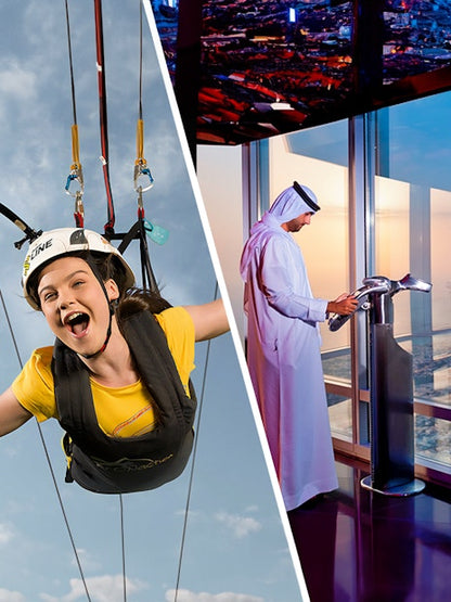 XLine Dubai Marina Zip Line + Burj Khalifa At the Top Level 124 &amp; 125 Tickets