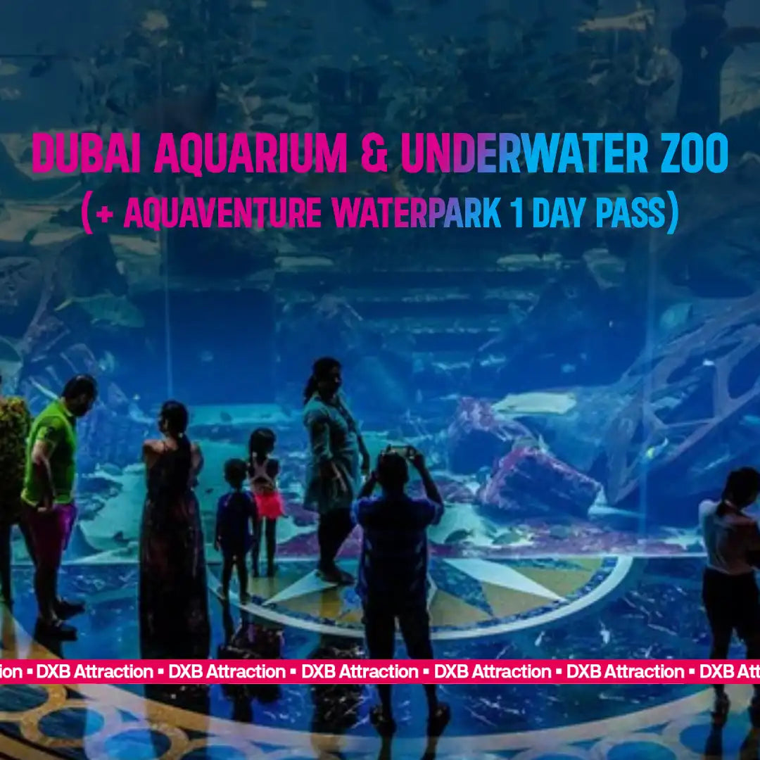Dubai Aquarium & Underwater Zoo + Aquaventure Waterpark 1 Day Pass